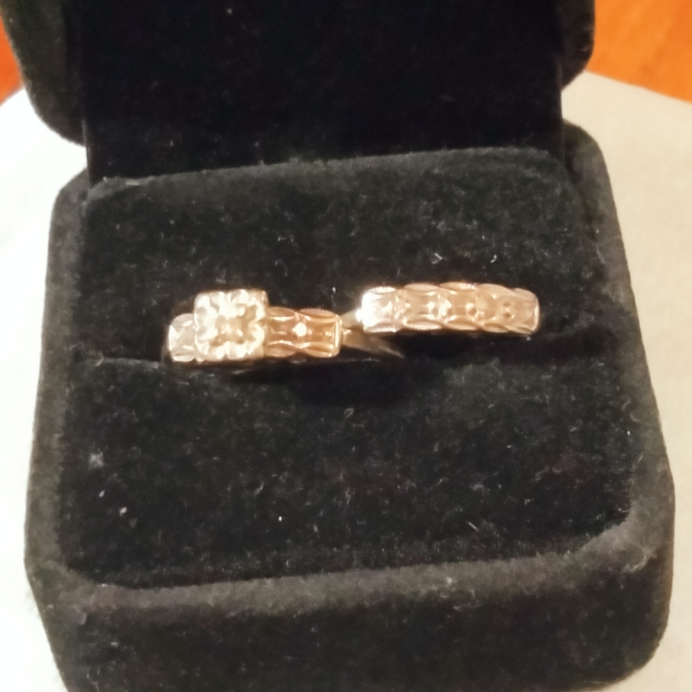 14kt vintage wedding set